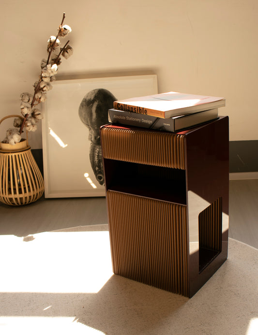 The Student Square Side Table T1 (Brown)